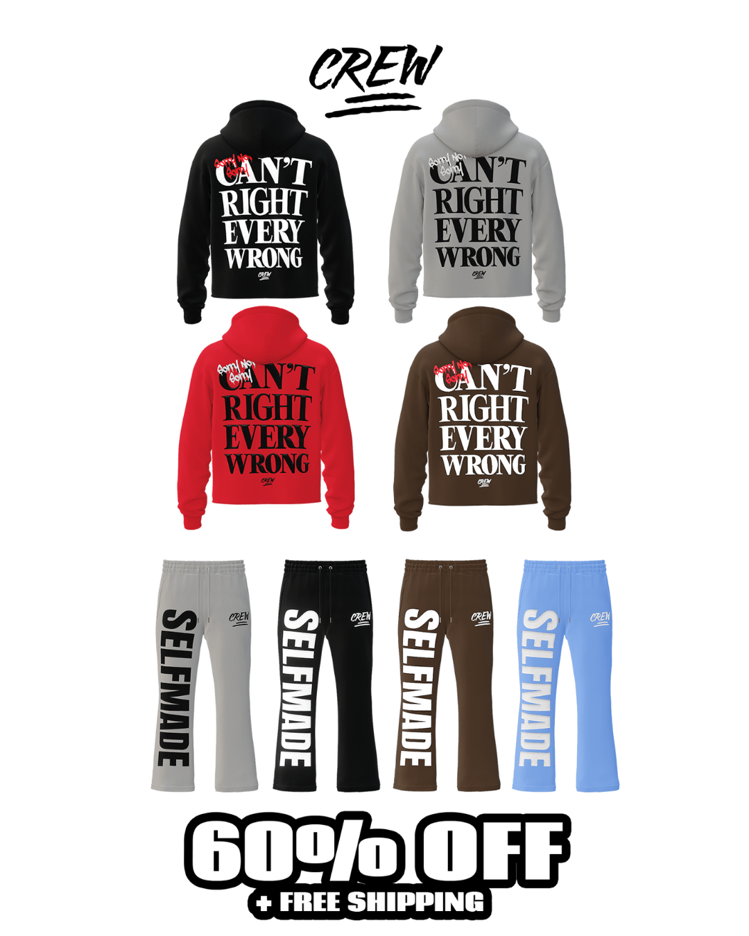Sorry Not Sorry Collection - Crew Fit Clothing 