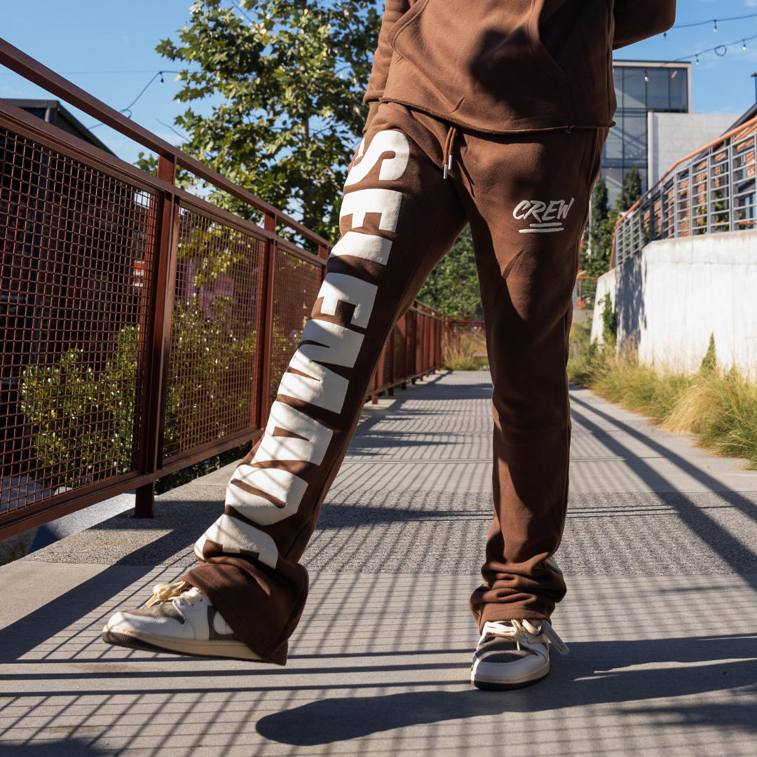 Stacked Flared CREW Pants - Coffee Brown