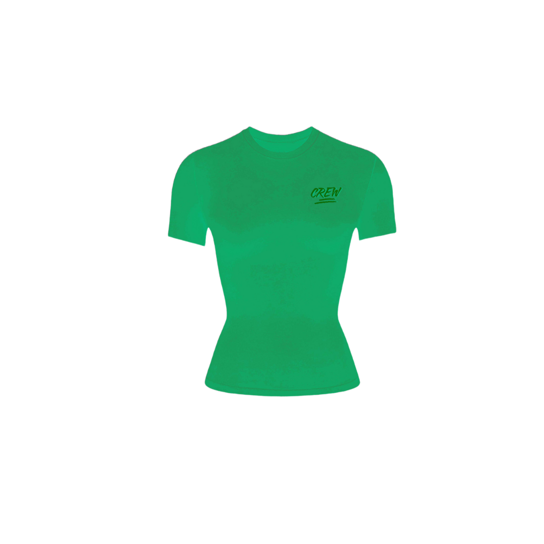 Lady CREW Ribbed Top - Green