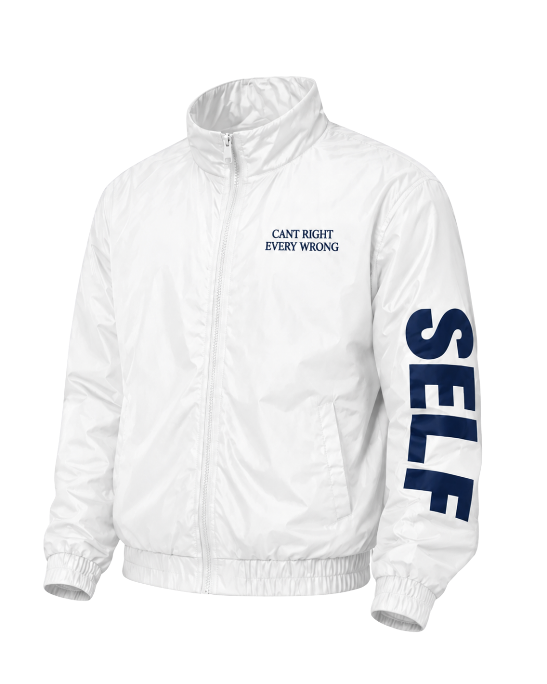 WHITE/NAVY BUILT DIFFERENT TRACK JACKET