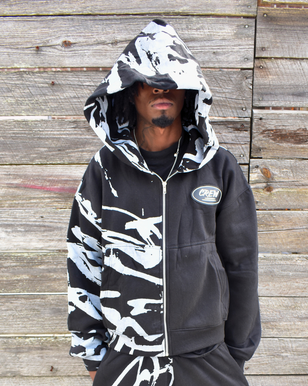 Graffiti CREW Zip Up Jacket - Black