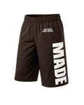 BROWN BUILT DIFFERENT TRACK SHORTS
