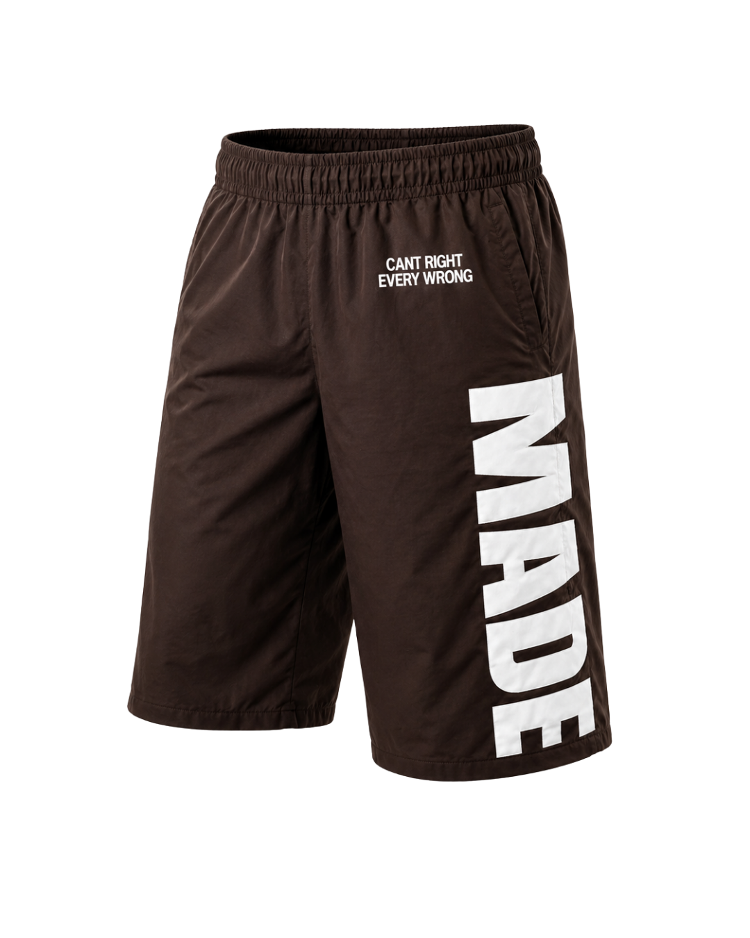 BROWN BUILT DIFFERENT TRACK SHORTS