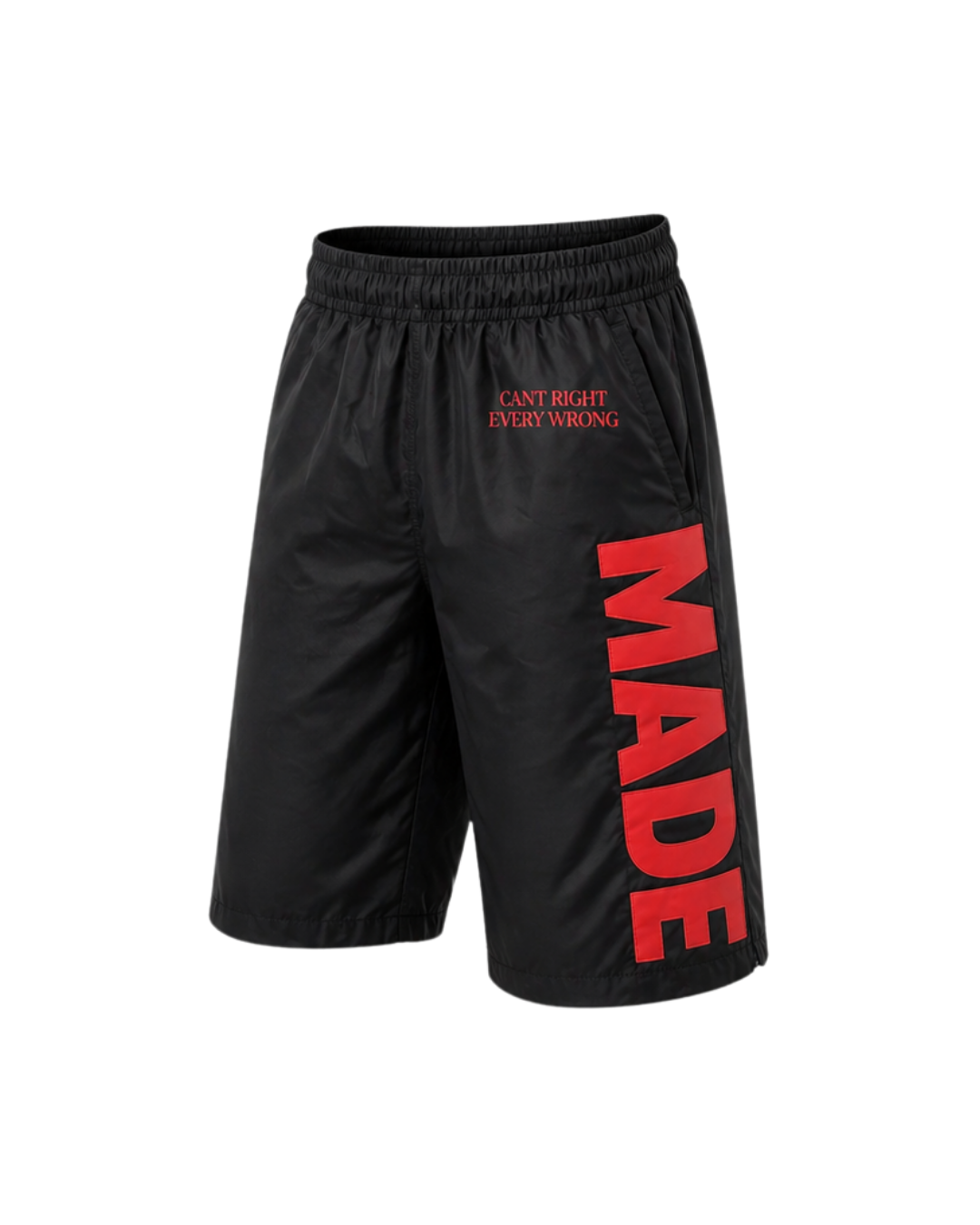RED BUILT DIFFERENT TRACK SHORTS
