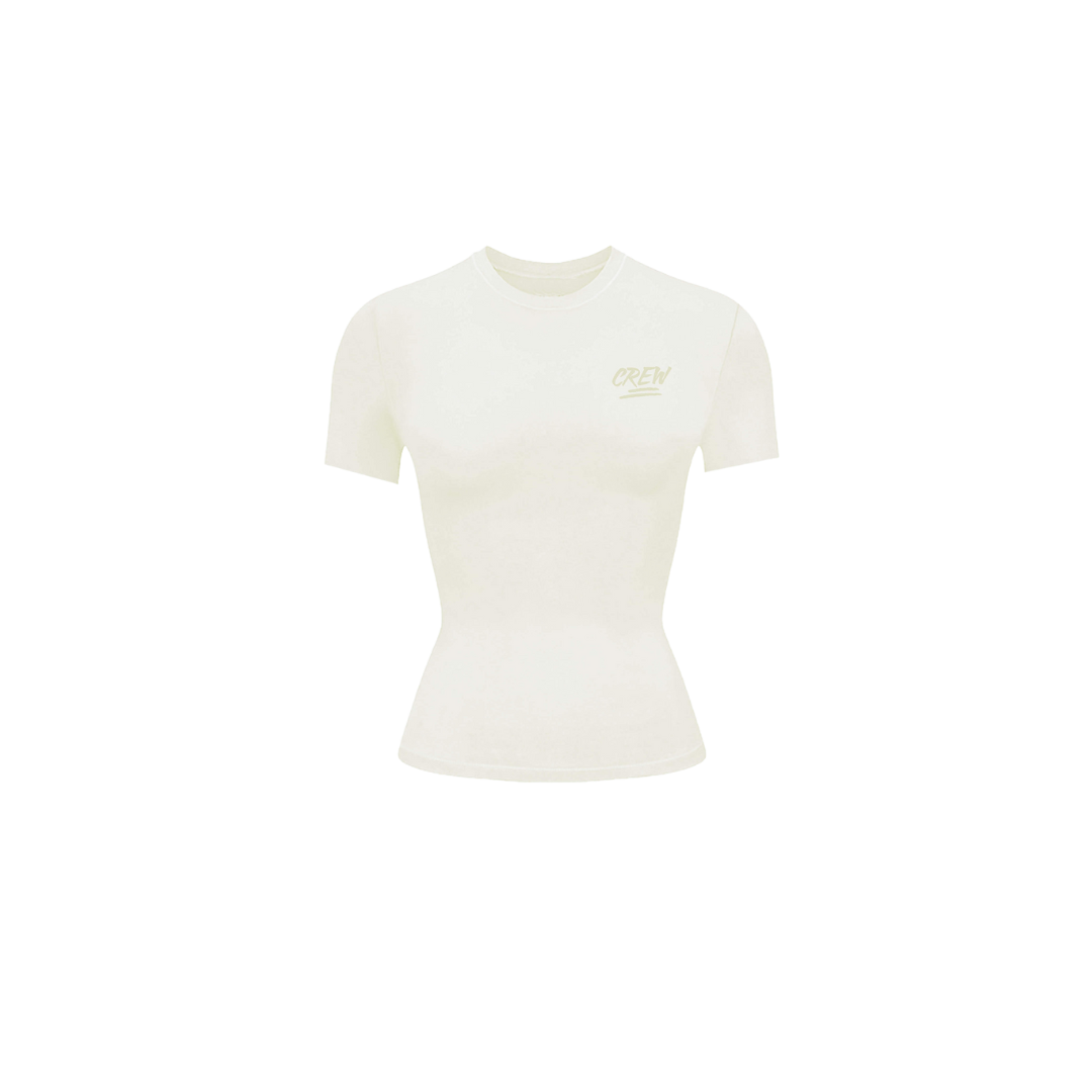 Lady CREW Ribbed Top - Bone