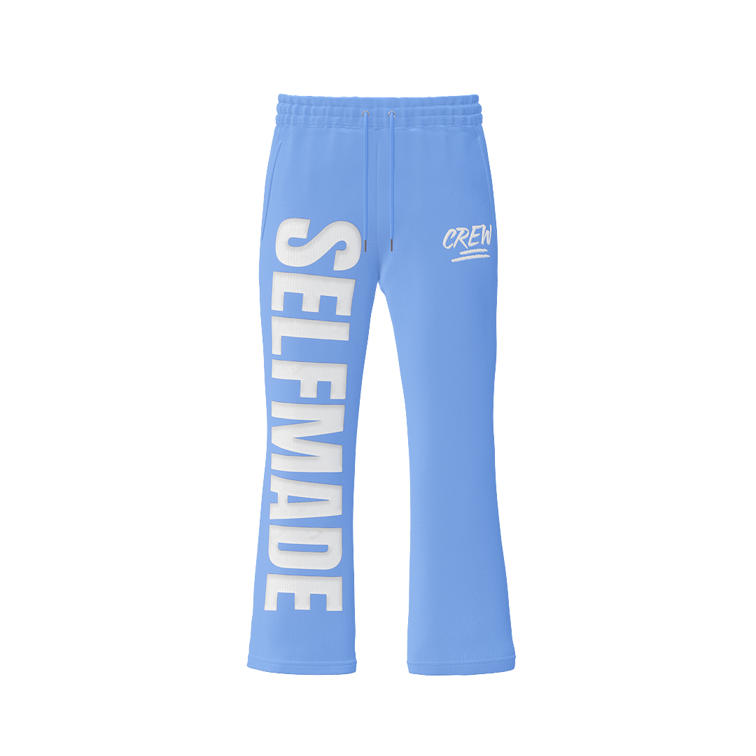 Stacked Flared CREW Pants - Baby Blue