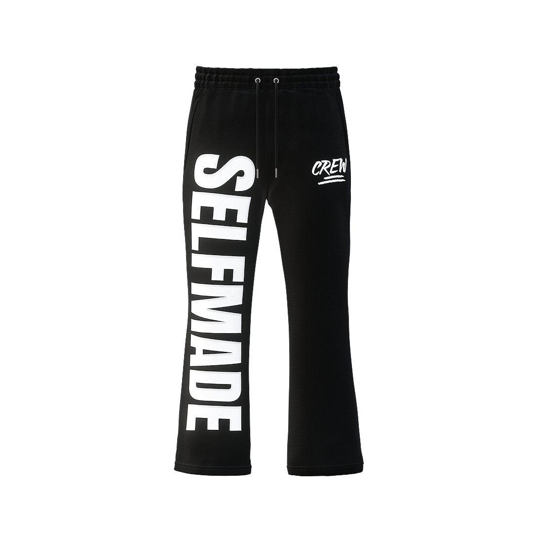 Stacked Flared CREW Pants - Black