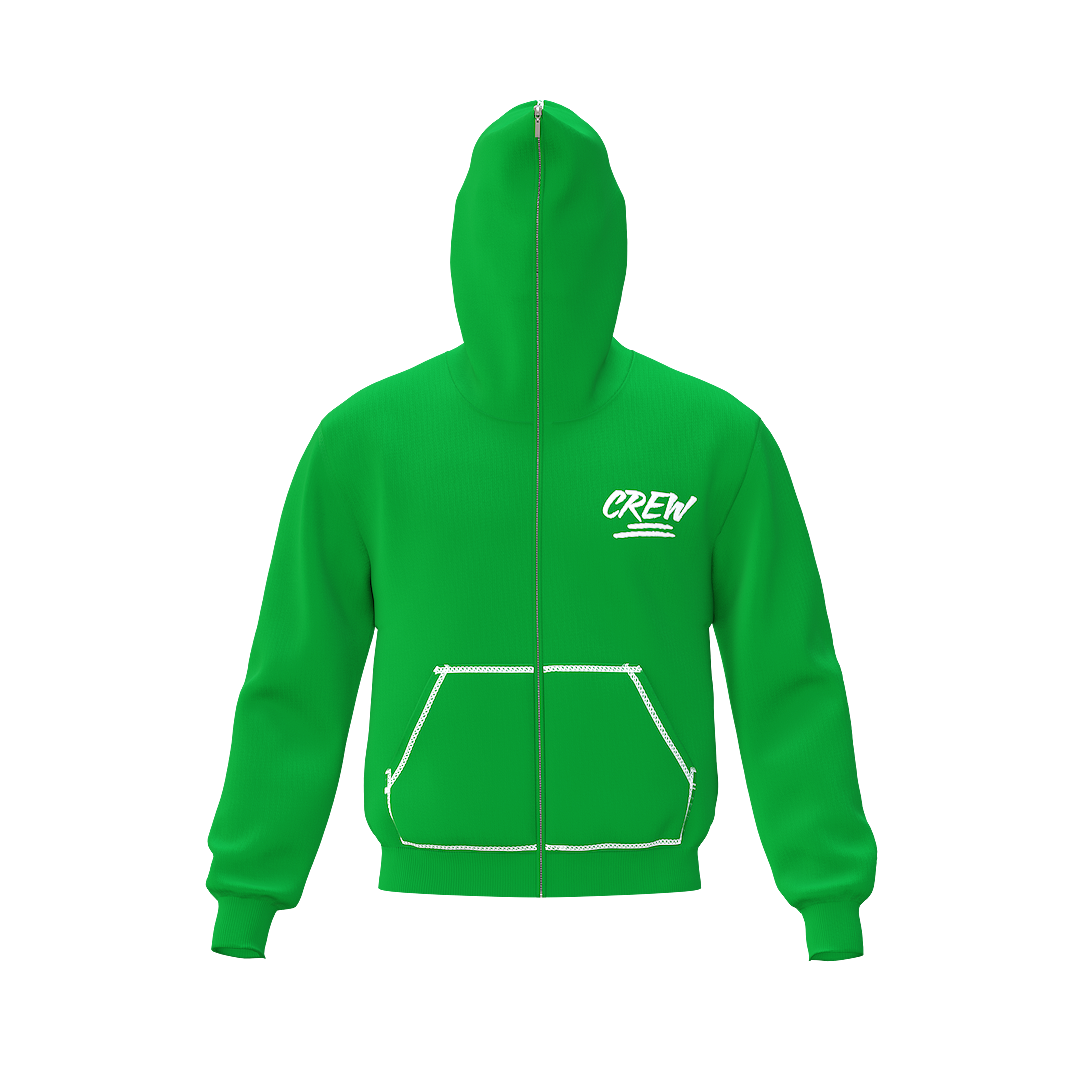 Full Zip Up Hoodie Sorry Not Sorry - Green