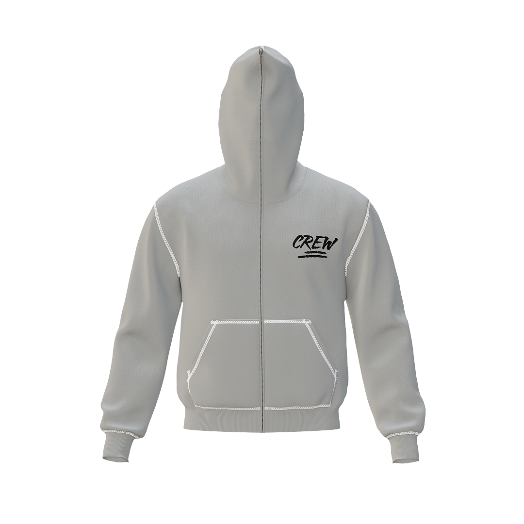 Full Zip Up Hoodie Sorry Not Sorry - Cool Grey