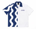 Wave Button Up T Shirt - BLUE