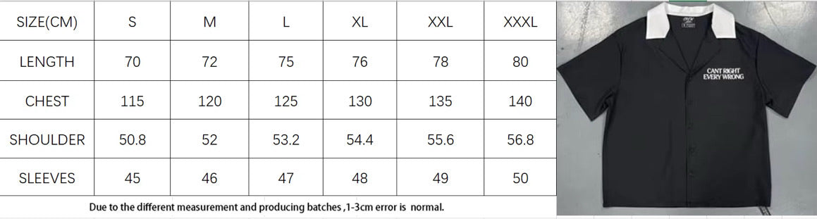 Founders  CREW Button Up - NAVY size chart