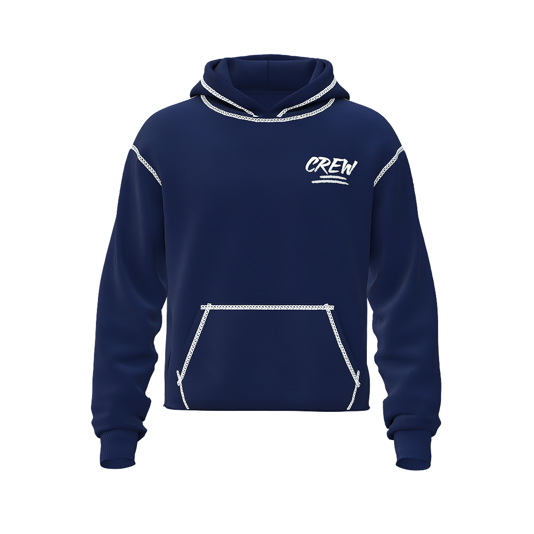 Sorry Not Sorry Cropped Hoodie  - Navy