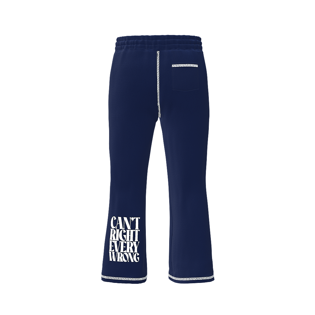 Stacked Flared CREW Pants - Navy