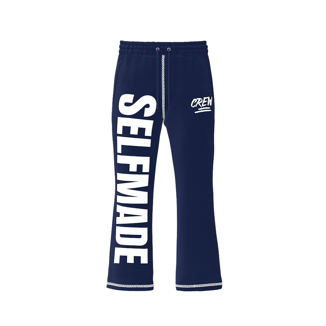 Stacked Flared CREW Pants - Navy