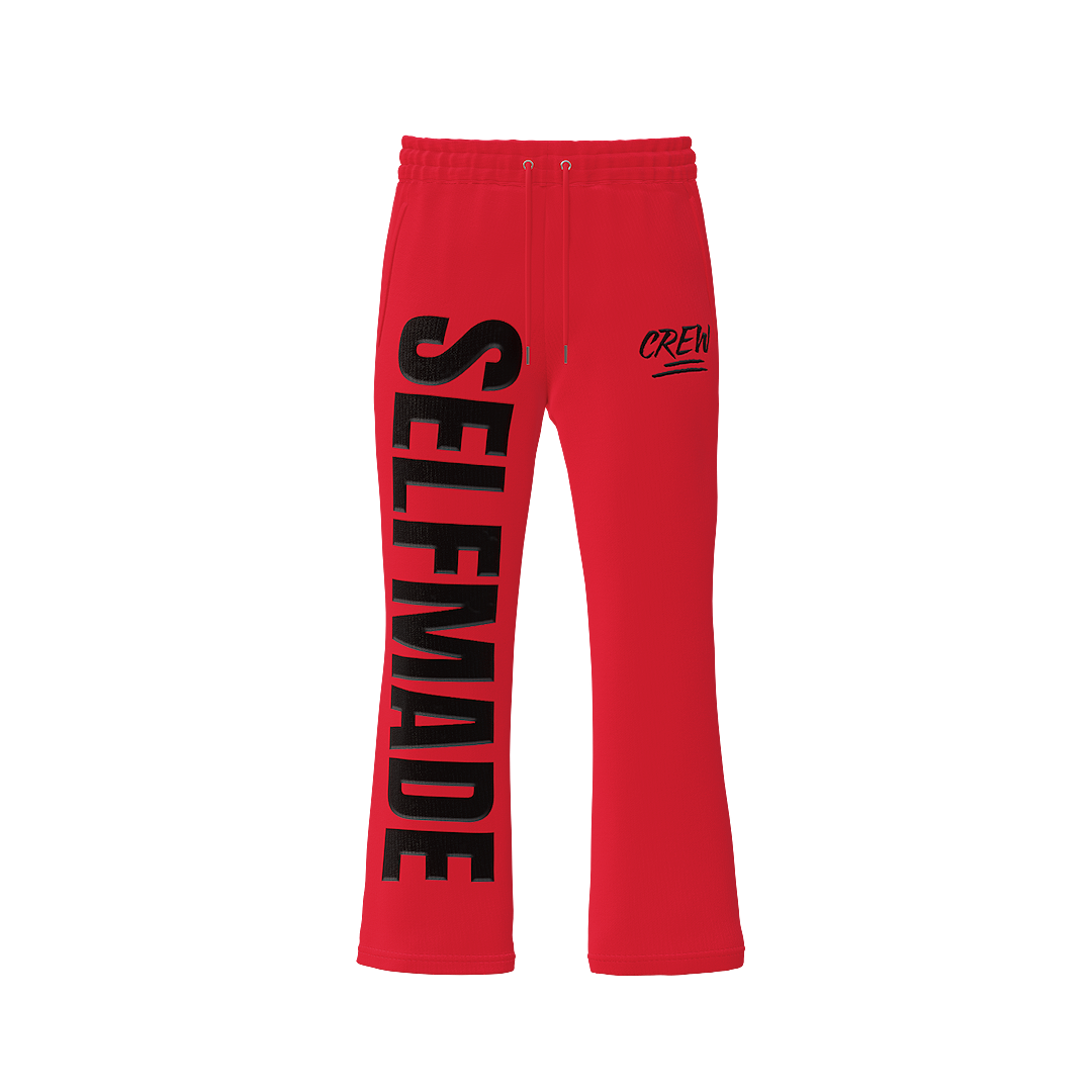 Stacked Flared CREW Pants - Red