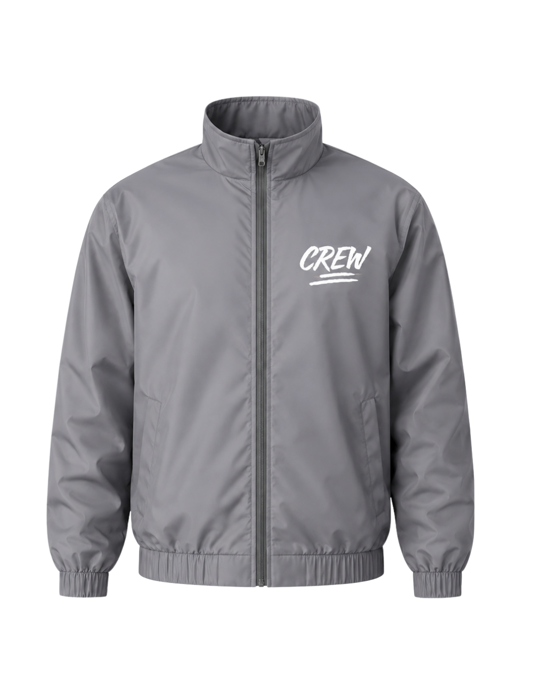 GREY NYLON TRACK JACKET