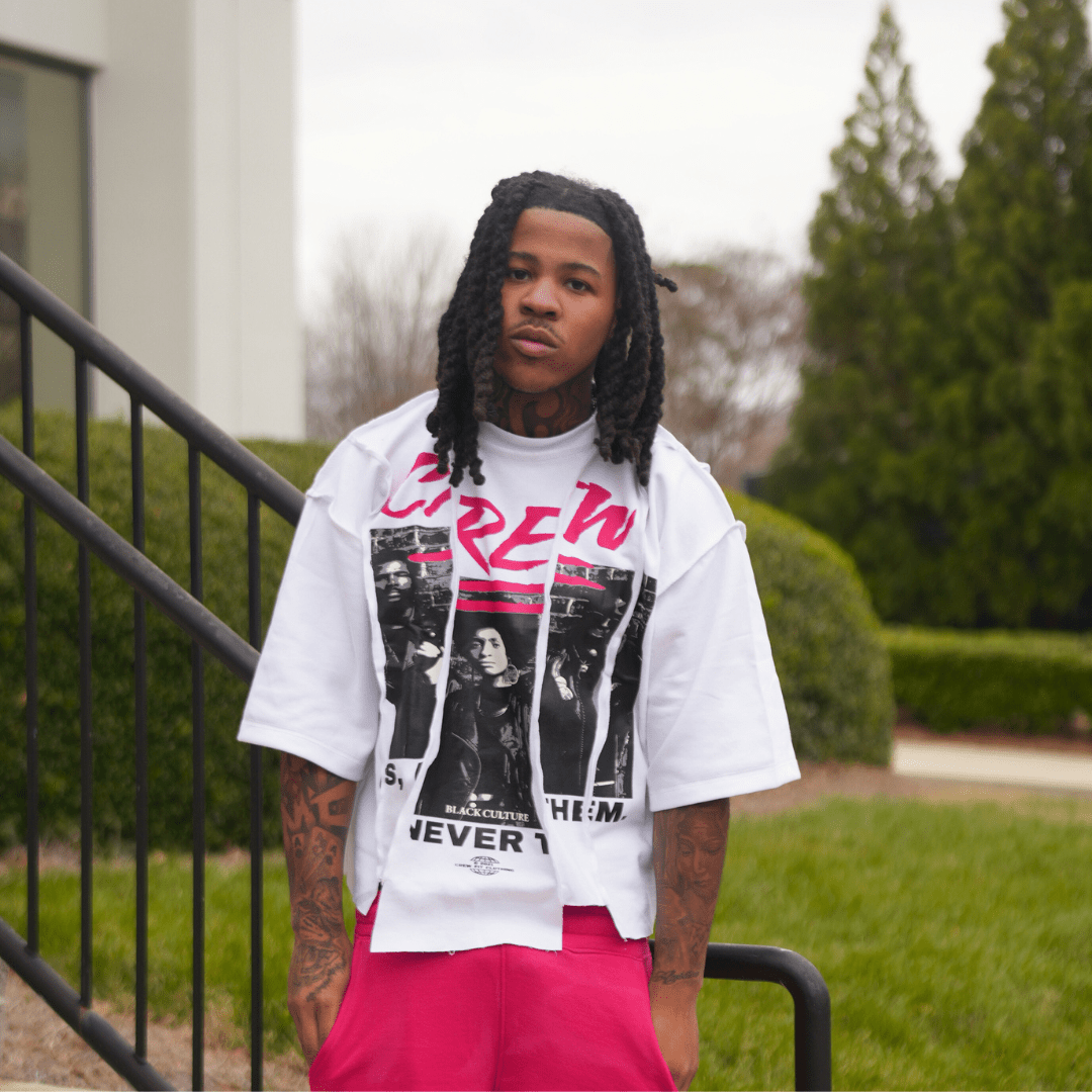 Distressed CREW Tee: "US, Never Them - Crew Fit Clothing