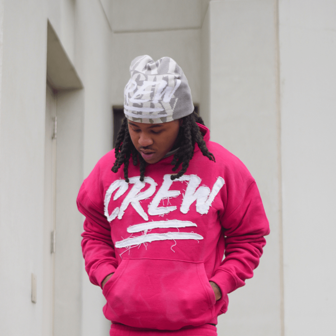 Distressed Red Sorry Not Sorry Cropped Hoodie - Crew Fit Clothing