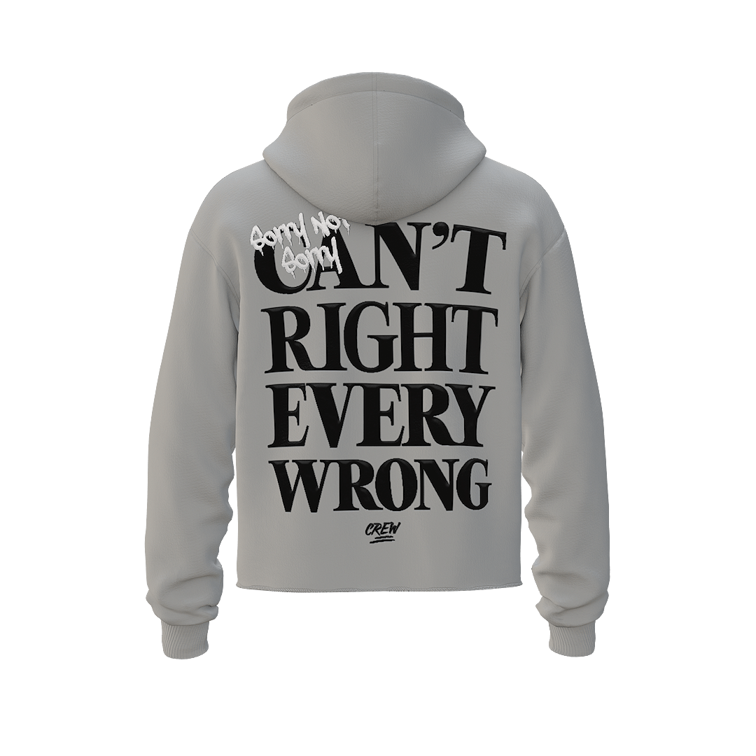 Grey Heavyweight Hoodie - Sorry, Not Sorry - Crew Fit Clothing