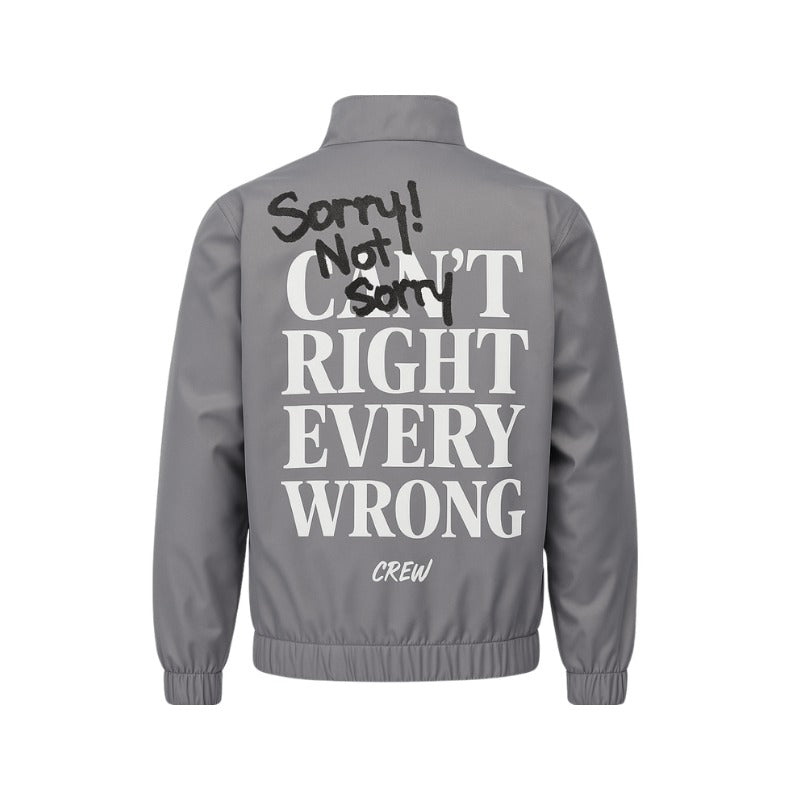 GREY NYLON TRACK JACKET