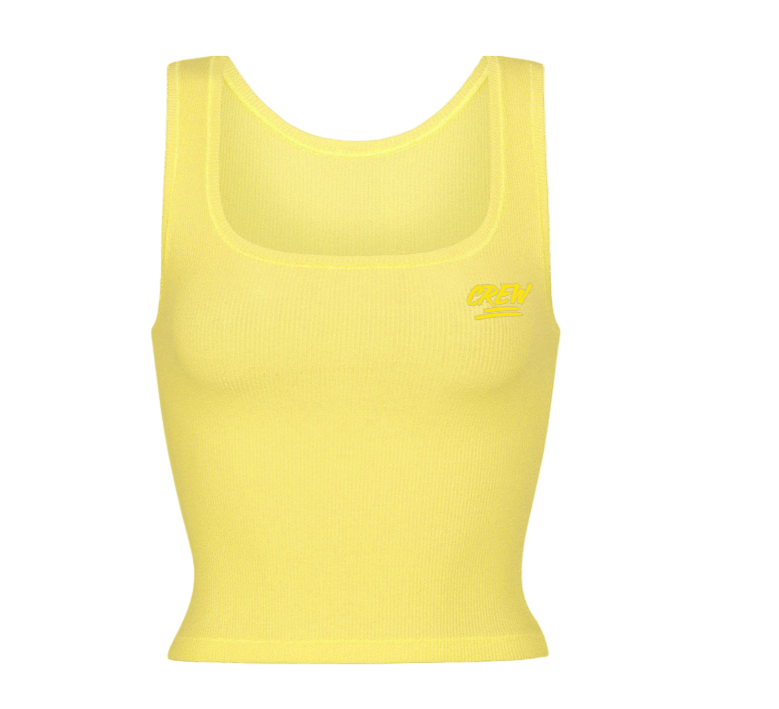 Lady CREW Ribbed Tank Top - Yellow - Crew Fit Clothing