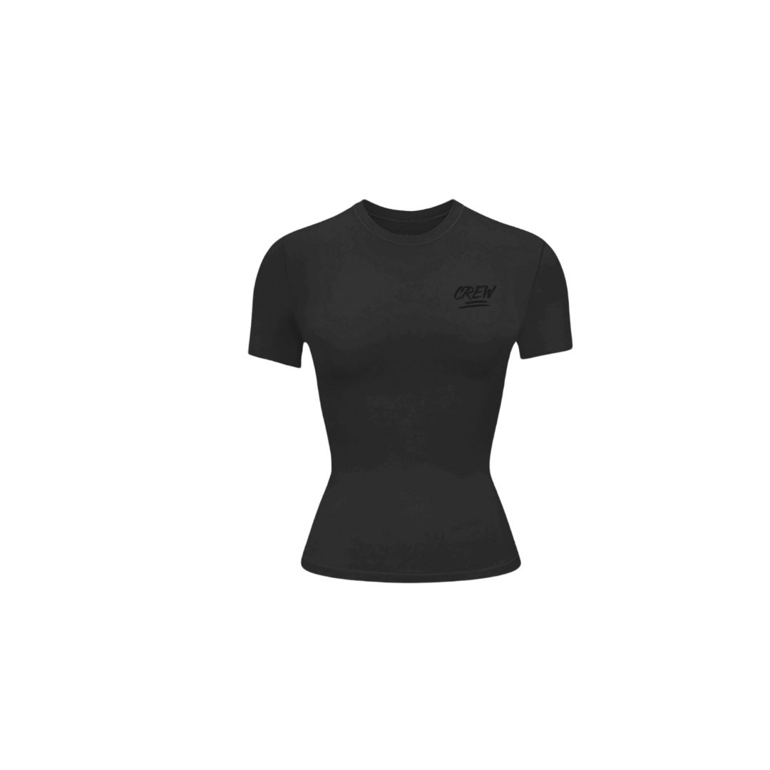 Lady CREW Ribbed Tops - Black - Crew Fit Clothing