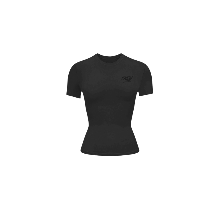 Lady CREW Ribbed Tops - Black - Crew Fit Clothing