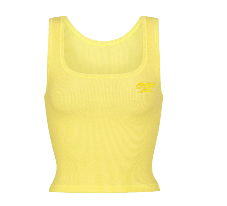 Lady CREW Ribbed Tank Top - Yellow