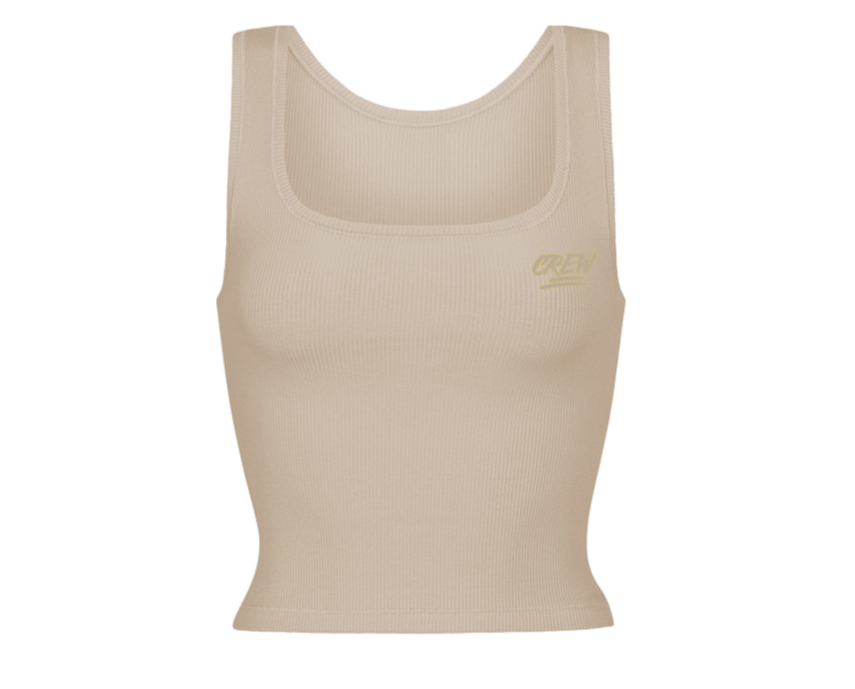 Lady CREW Ribbed Tank Top - Nude