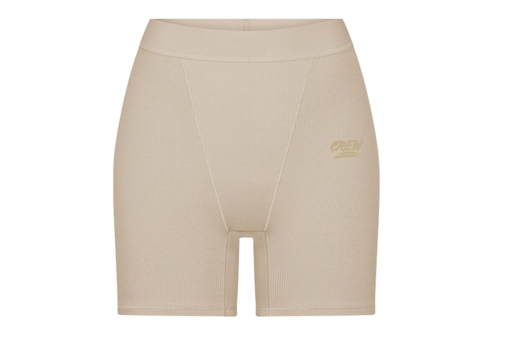 Lady CREW Ribbed Biker Shorts - Nude