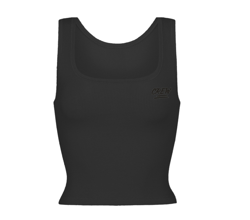 Lady CREW Ribbed Tank Top - Black