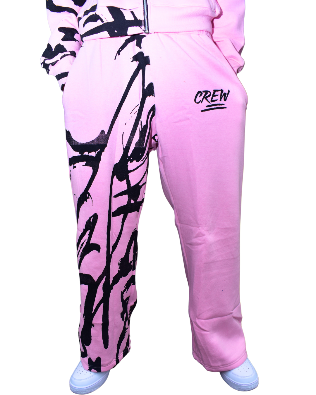 Graffitti Print Sweats - Pink